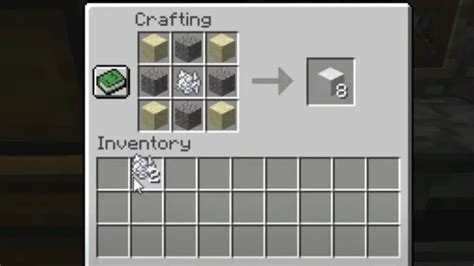 Step 1: Collect at least 4 blocks of gravel and 4 blocks of sand. Step 2: Open the crafting table to access the 3×3 grid. Step 3: Arrange the gravel and sand …